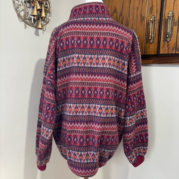 Jason Maxwell Vtg Fleece Aztec Geometric Mock Neck Sweatshirt Size Medium Korea - Picture 6 of 9